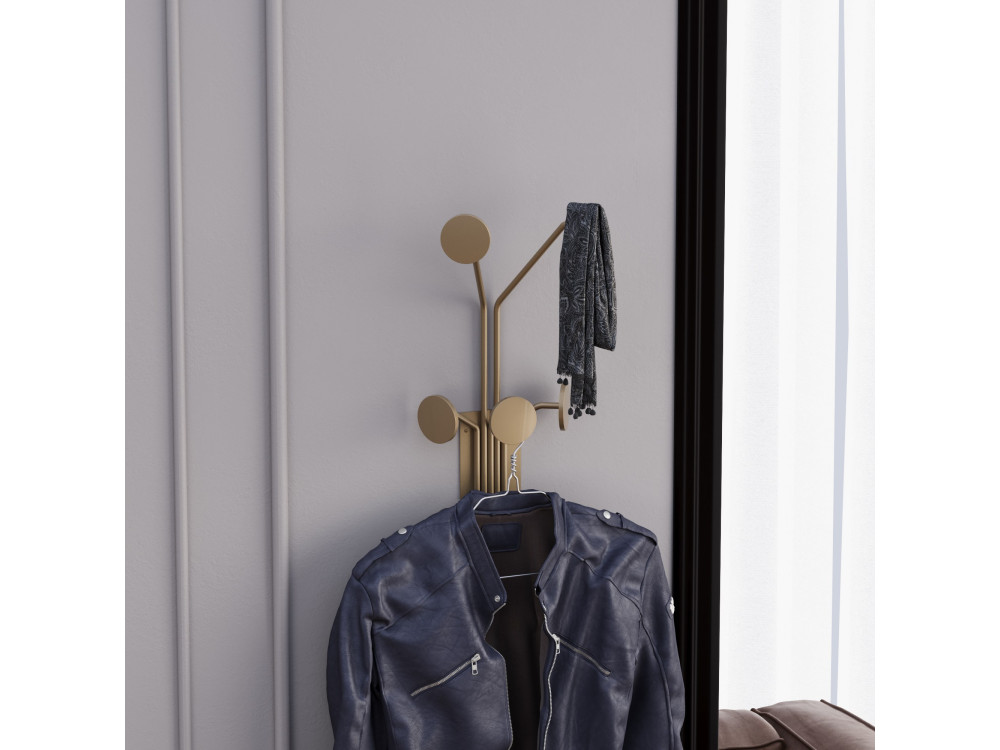 Gancho de pared de metal "Jirafa" - 24 x 16 x 40 cm - Oro
