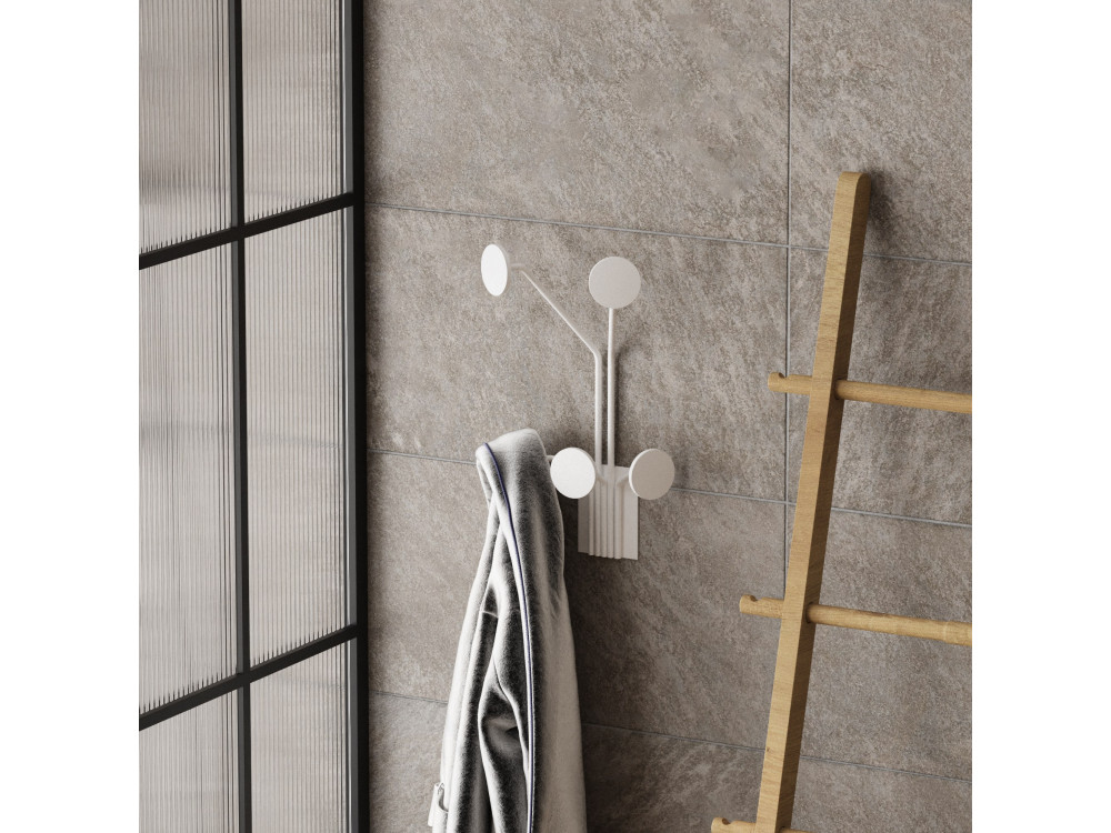 Gancho de pared metálico "Jirafa" - 24 x 16 x 40 cm - Blanco