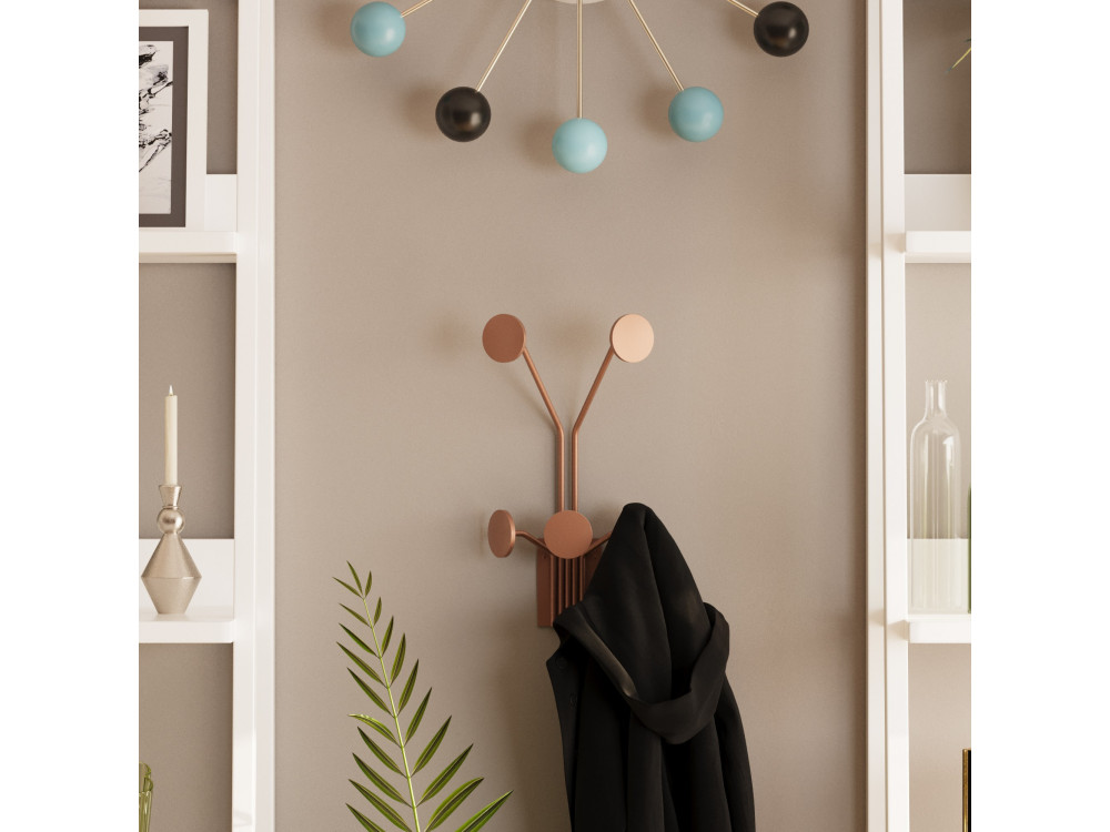 Gancho de pared de metal "Jirafa" - 24 x 16 x 40 cm - Cobre