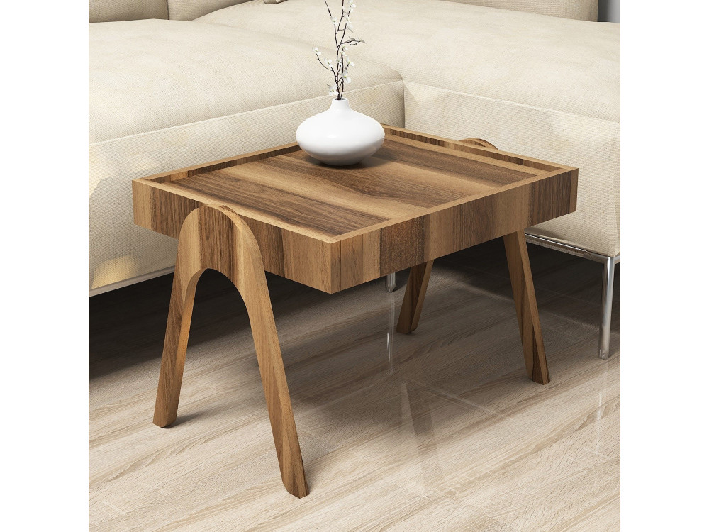 Lote de 3 mesas nido de madera "Roma" - 54 x 40 x 64 cm - Marrón