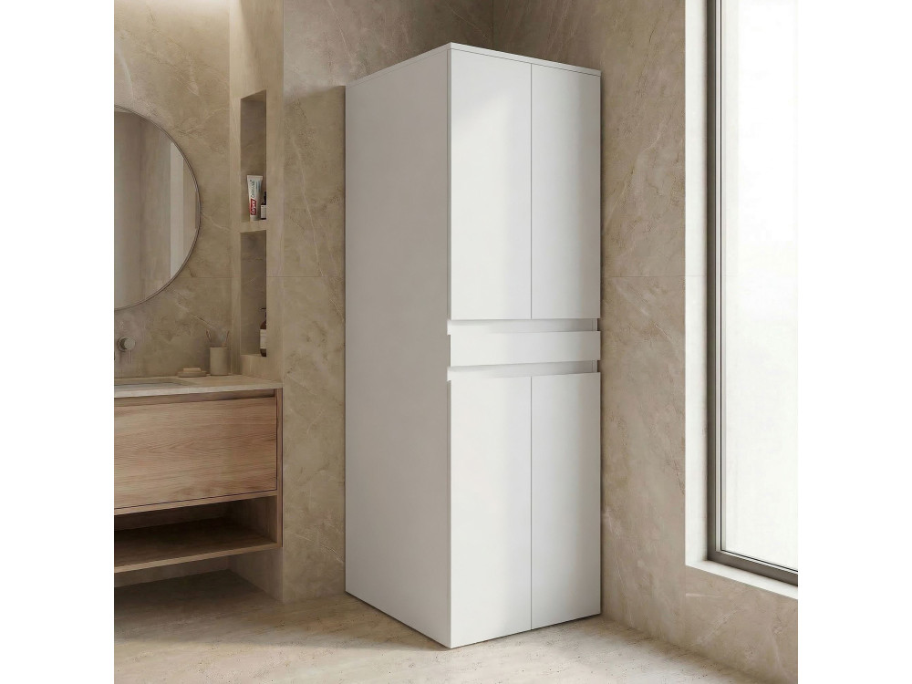 Mueble para lavadora «Neve 70» - 70 x 73 x 193 cm - Blanco mate