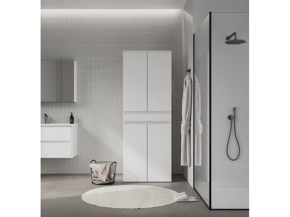 Mueble para lavadora «Neve 70» - 70 x 73 x 193 cm - Blanco mate
