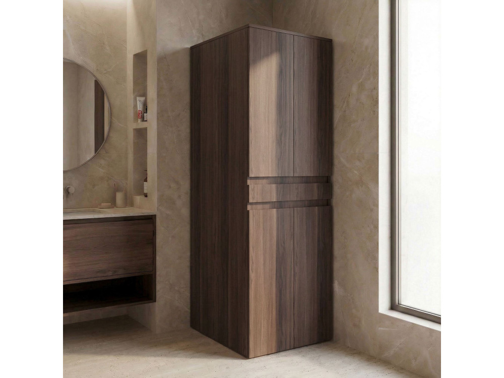 Mueble para lavadora «Neve 70» - 70 x 73 x 193 cm - Nogal oscuro