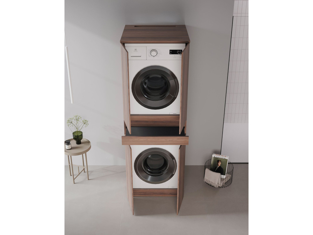 Mueble para lavadora «Neve 70» - 70 x 73 x 193 cm - Nogal oscuro
