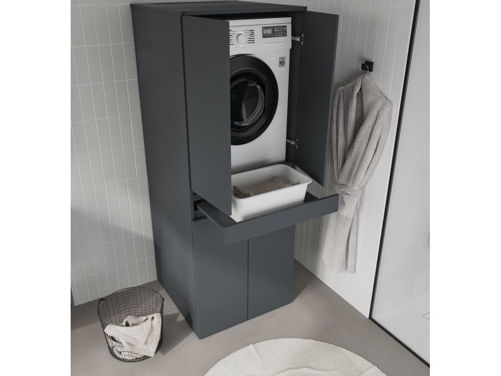 Mueble para lavadora «Neve 70» - 70 x 73 x 193 cm - Antracita mate