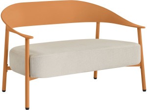 Sofá de jardín "Céora" de plástico y metal - 2 plazas - Naranja