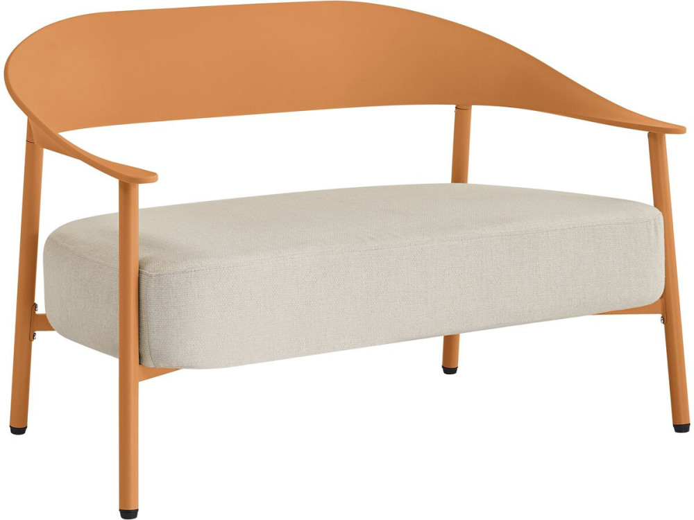 Sofá de jardín "Céora" de plástico y metal - 2 plazas - Naranja