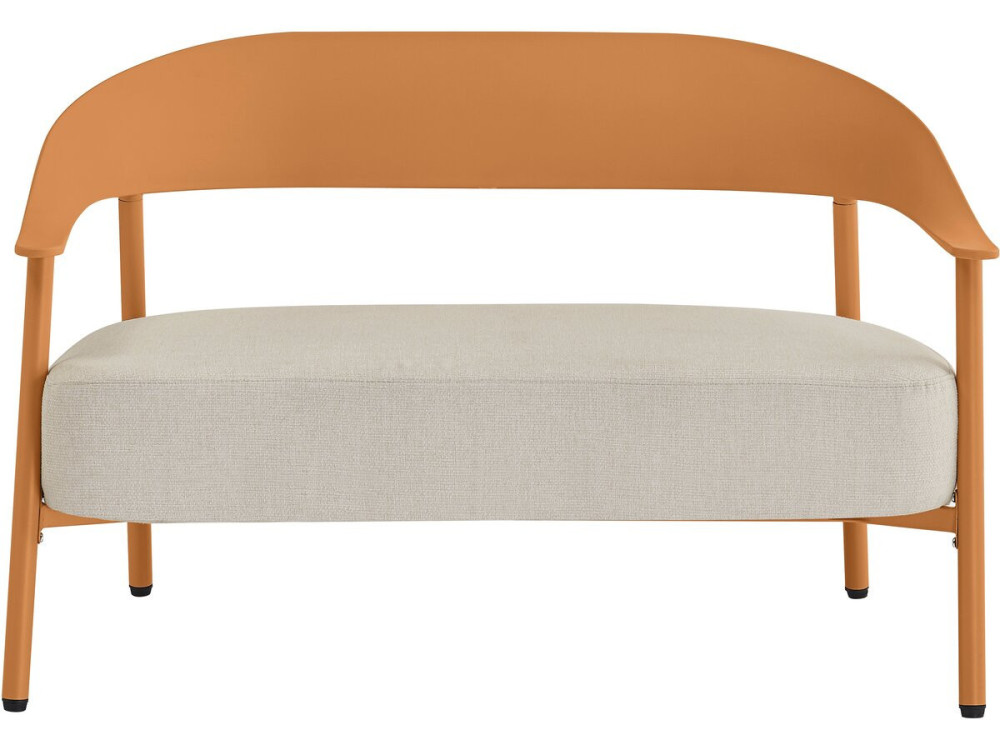 Sofá de jardín "Céora" de plástico y metal - 2 plazas - Naranja