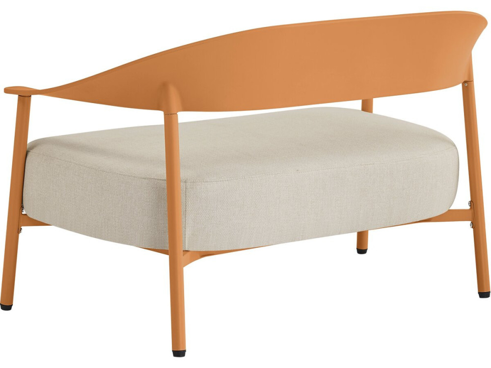 Sofá de jardín "Céora" de plástico y metal - 2 plazas - Naranja