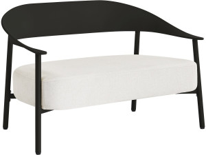 Sofá de jardín "Céora" de plástico y metal - 2 plazas - Negro