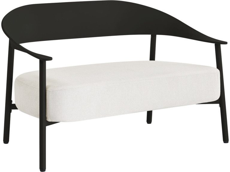 Sofá de jardín "Céora" de plástico y metal - 2 plazas - Negro
