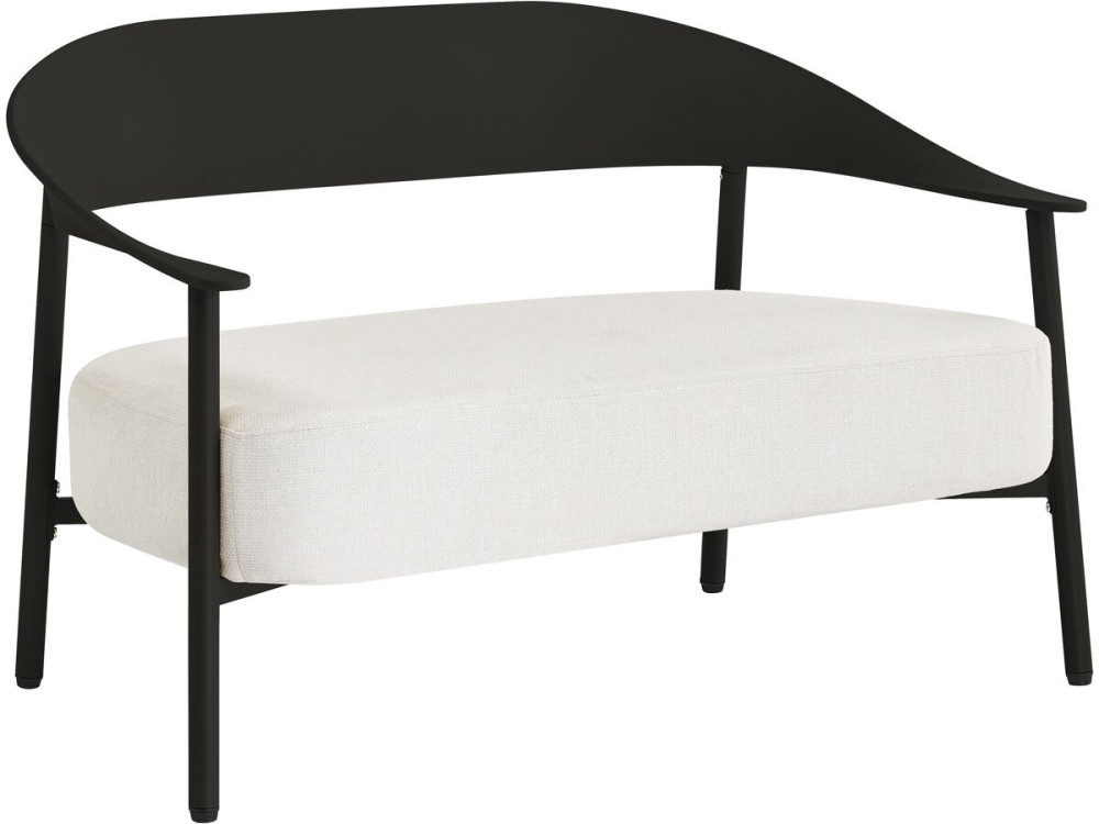 Sofá de jardín "Céora" de plástico y metal - 2 plazas - Negro