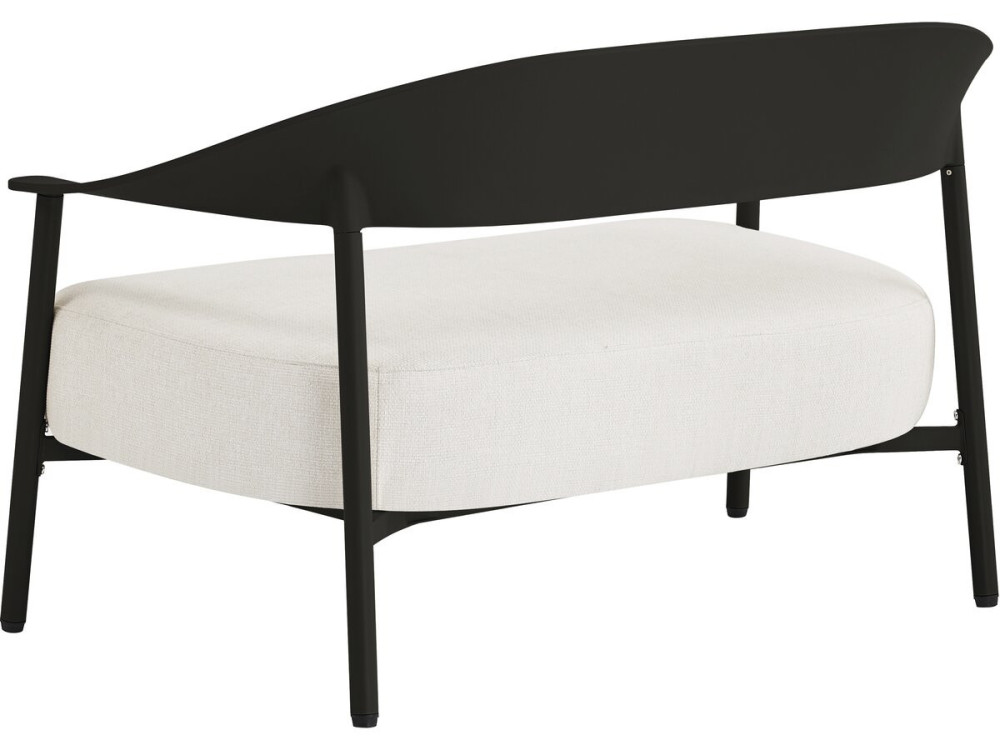 Sofá de jardín "Céora" de plástico y metal - 2 plazas - Negro