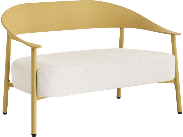 Sofá de jardín "Céora" de plástico y metal - 2 plazas - Amarillo