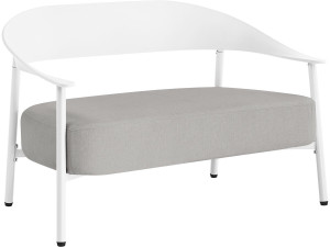 Sofá de jardín "Céora" de plástico y metal - 2 plazas - Blanco