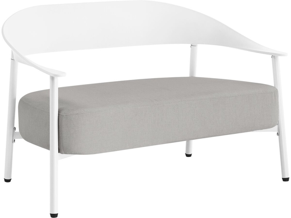 Sofá de jardín "Céora" de plástico y metal - 2 plazas - Blanco