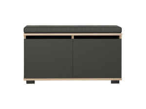 Zapatero de madera "Drago" - 80 x 35 x 42 cm - Gris antracita