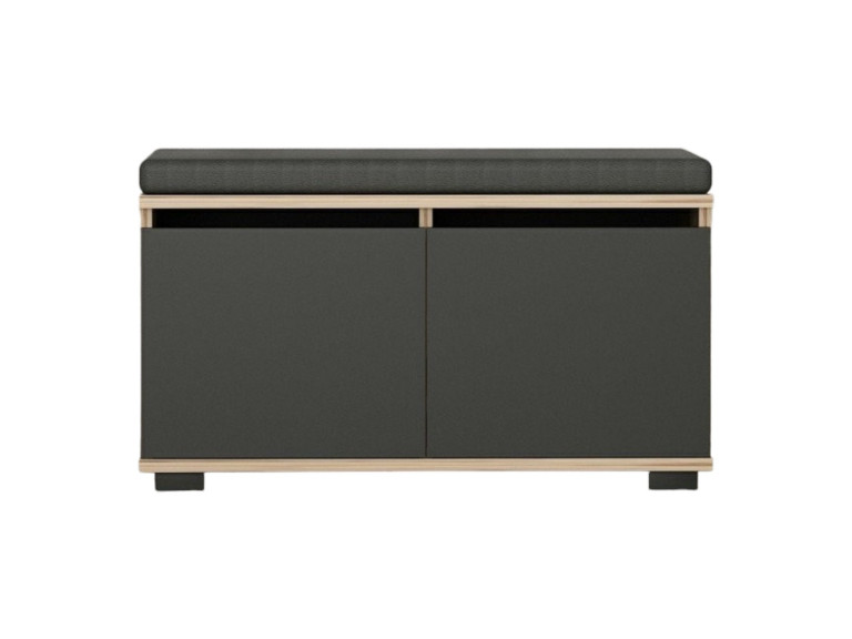 Zapatero de madera "Drago" - 80 x 35 x 42 cm - Gris antracita