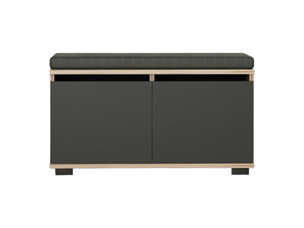 Zapatero de madera "Drago" - 80 x 35 x 42 cm - Gris antracita