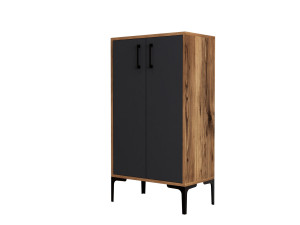 Mueble zapatero de madera "Prag" - 60 x 35 x 111 cm - Gris antracita