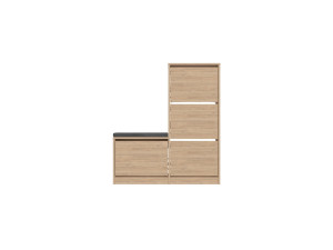 Mueble zapatero de madera "Dude" - 105 x 26 x 118 cm - Marrón