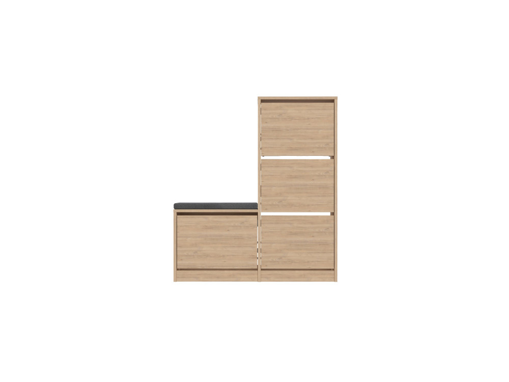 Mueble zapatero de madera "Dude" - 105 x 26 x 118 cm - Marrón