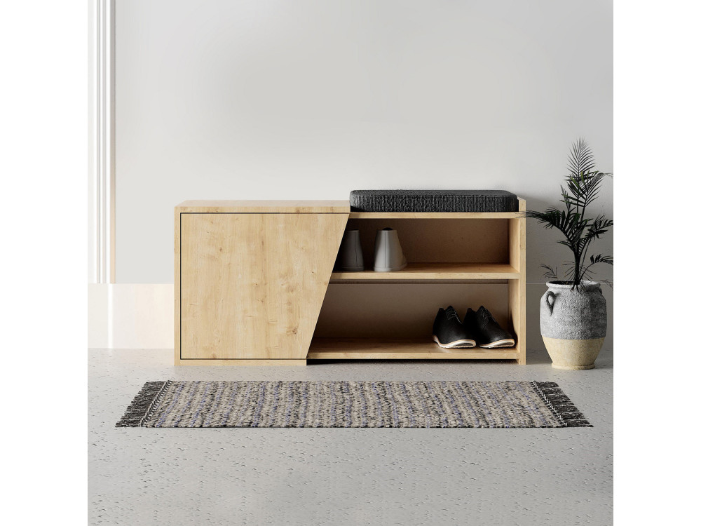 Mueble zapatero de madera "Fiona" - 104 x 37 x 47 cm - Beige