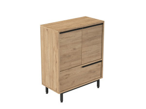 Zapatero de madera "Calvin" - 74 x 35 x 90 cm - Marrón