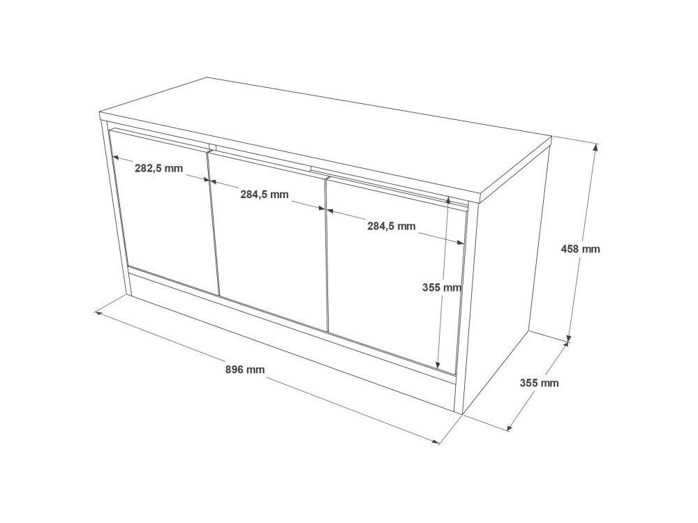 Mueble zapatero de madera "Mirko" - 90 x 35 x 45 cm - Beige
