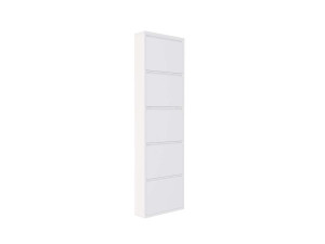Mueble zapatero metálico "Ayse" - 50 x 15 x 169 cm - Blanco