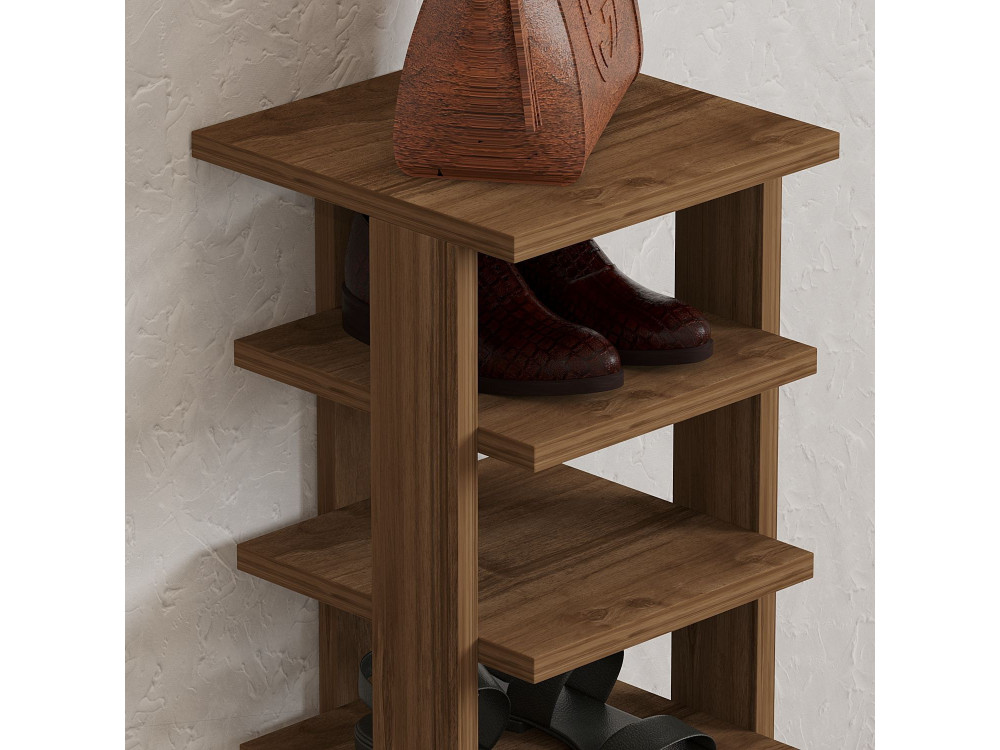Mueble zapatero de madera "Ayka" - 30 x 30 x 110 cm - Marrón