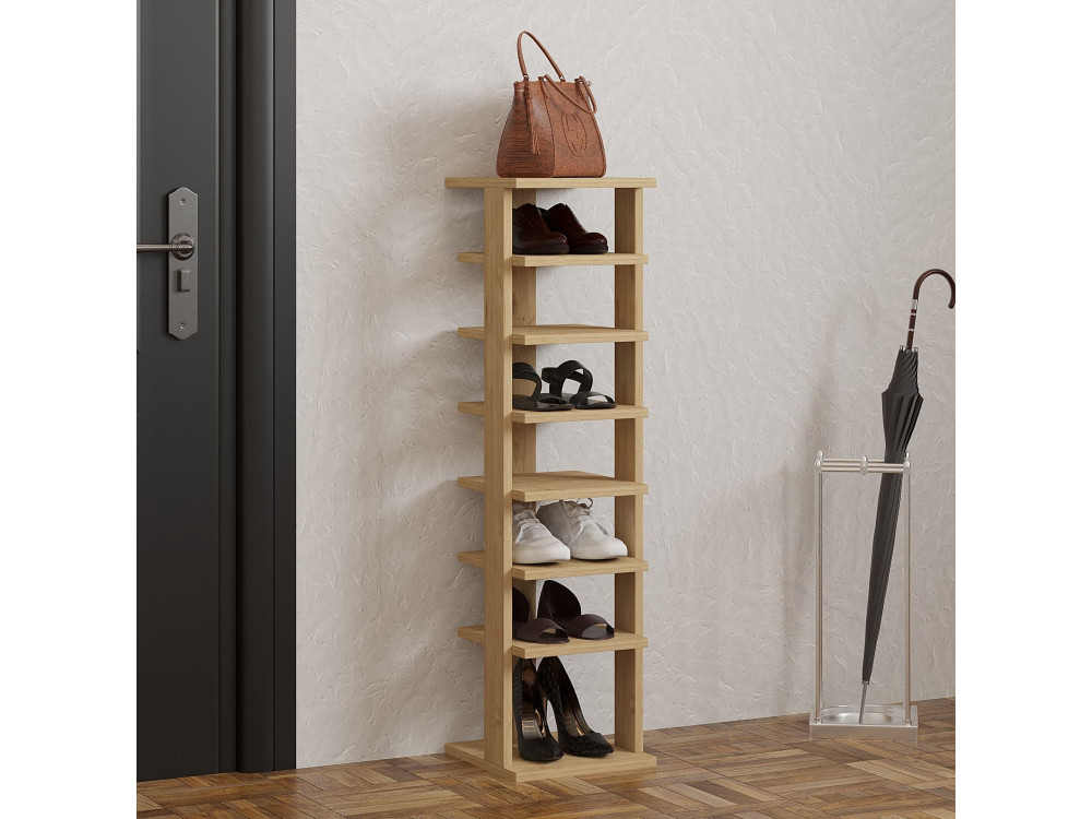 Mueble zapatero de madera "Ayka" - 30 x 30 x 110 cm - Beige