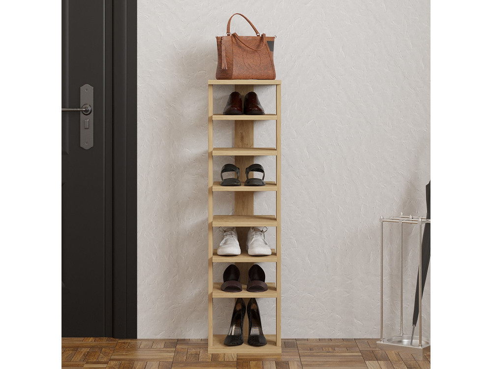 Mueble zapatero de madera "Ayka" - 30 x 30 x 110 cm - Beige