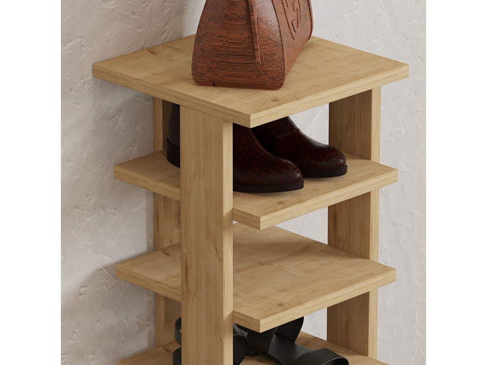 Mueble zapatero de madera "Ayka" - 30 x 30 x 110 cm - Beige