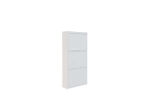 Mueble zapatero metálico "Luna" - 50 x 15 x 103 cm - Blanco