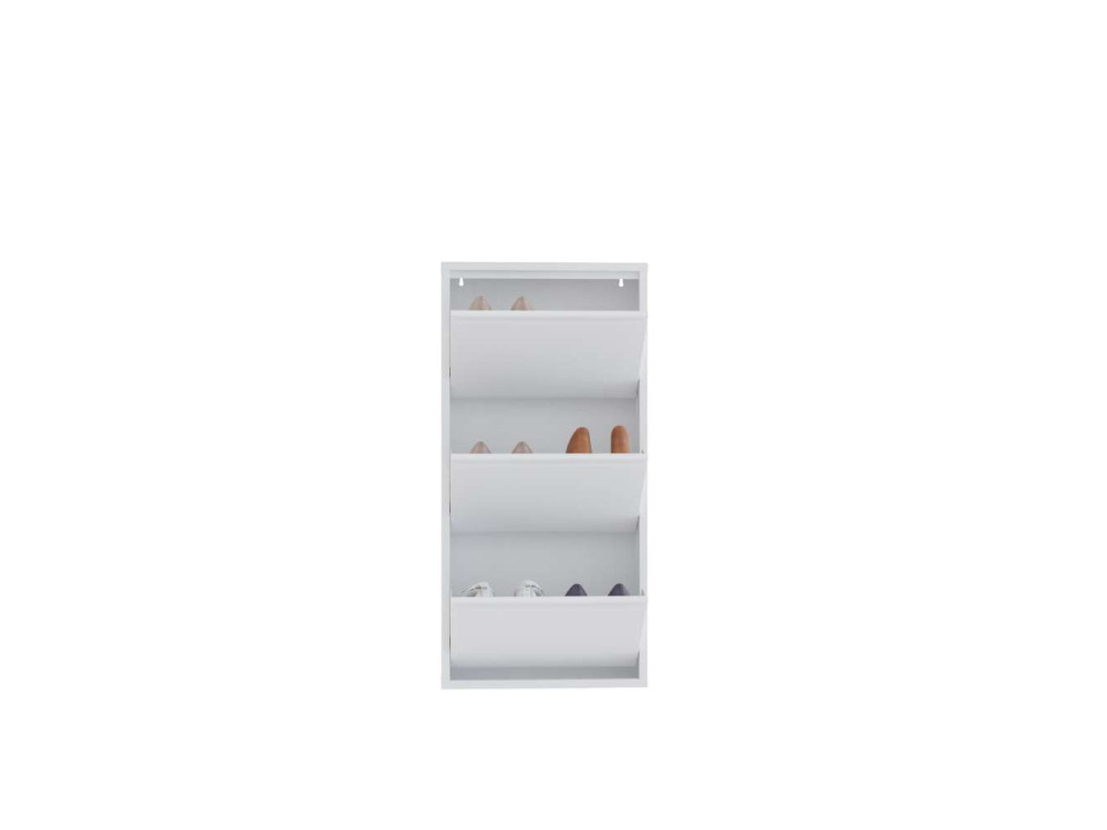 Mueble zapatero metálico "Luna" - 50 x 15 x 103 cm - Blanco