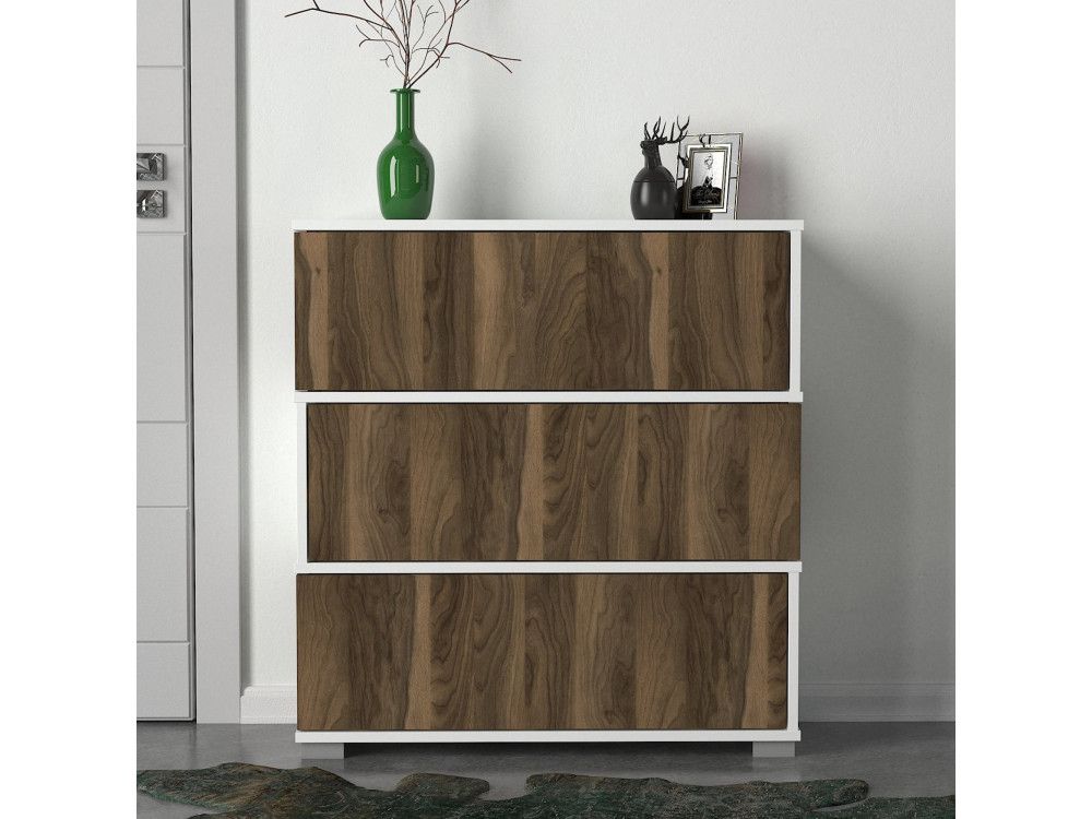 Mueble zapatero de madera "Napolyon" - 90 x 30 x 93 cm - Marrón