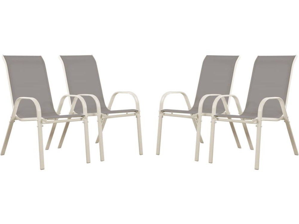 Conjunto De Jardín Mesa + 8 sillas de Textileno "Córdoba" - Gris