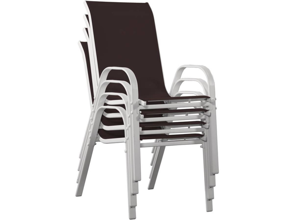 Conjunto De Jardín Mesa + 8 sillas de Textileno "Córdoba" - Topo