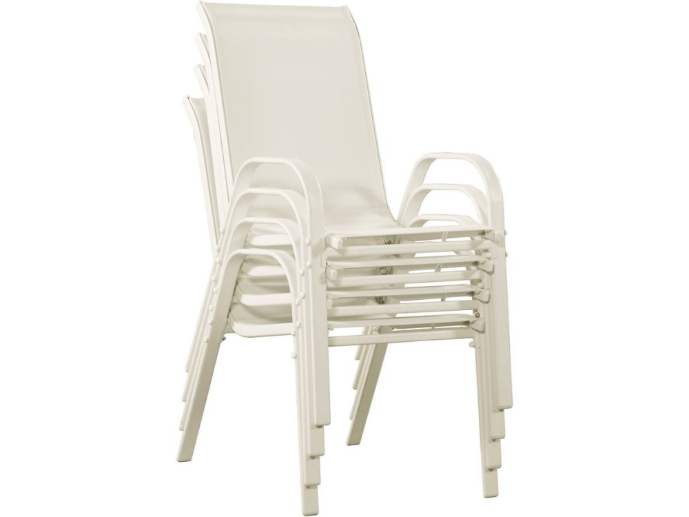 Conjunto De Jardín Mesa + 6 sillas de Textileno "Córdoba" - Crudo