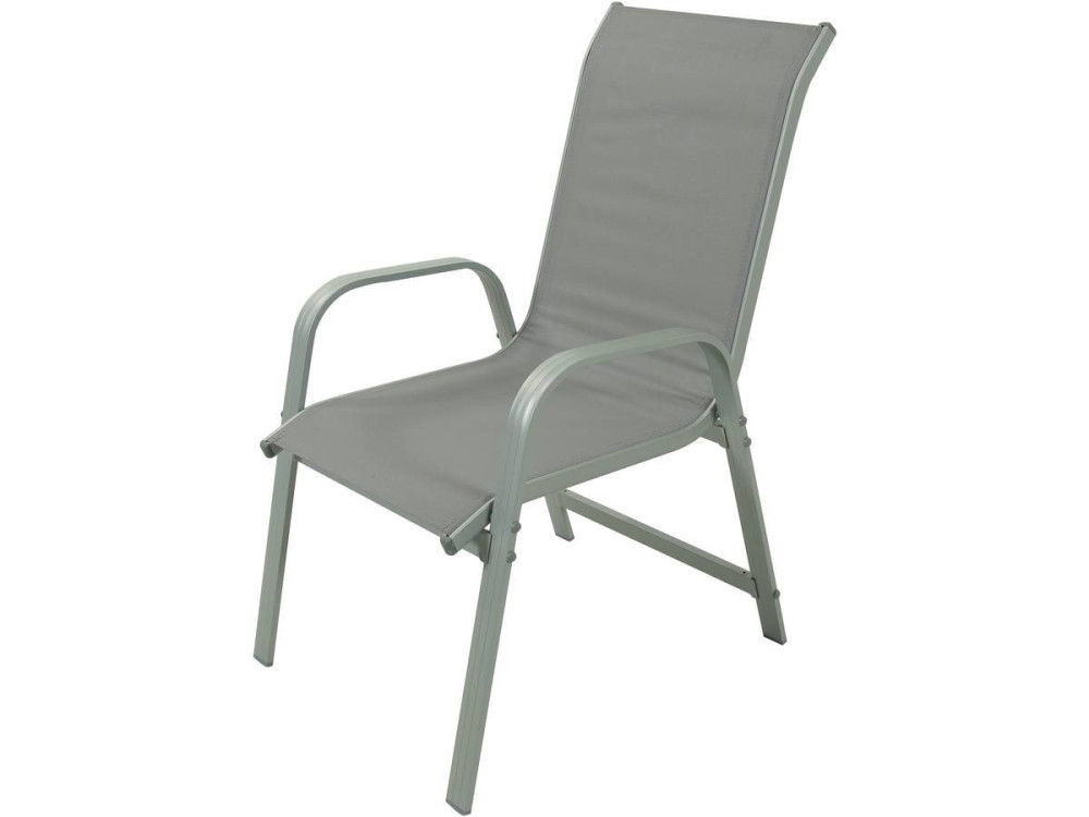 Conjunto De Jardín Mesa + 6 sillas de Textileno "Córdoba + Porto" - Gris Claro