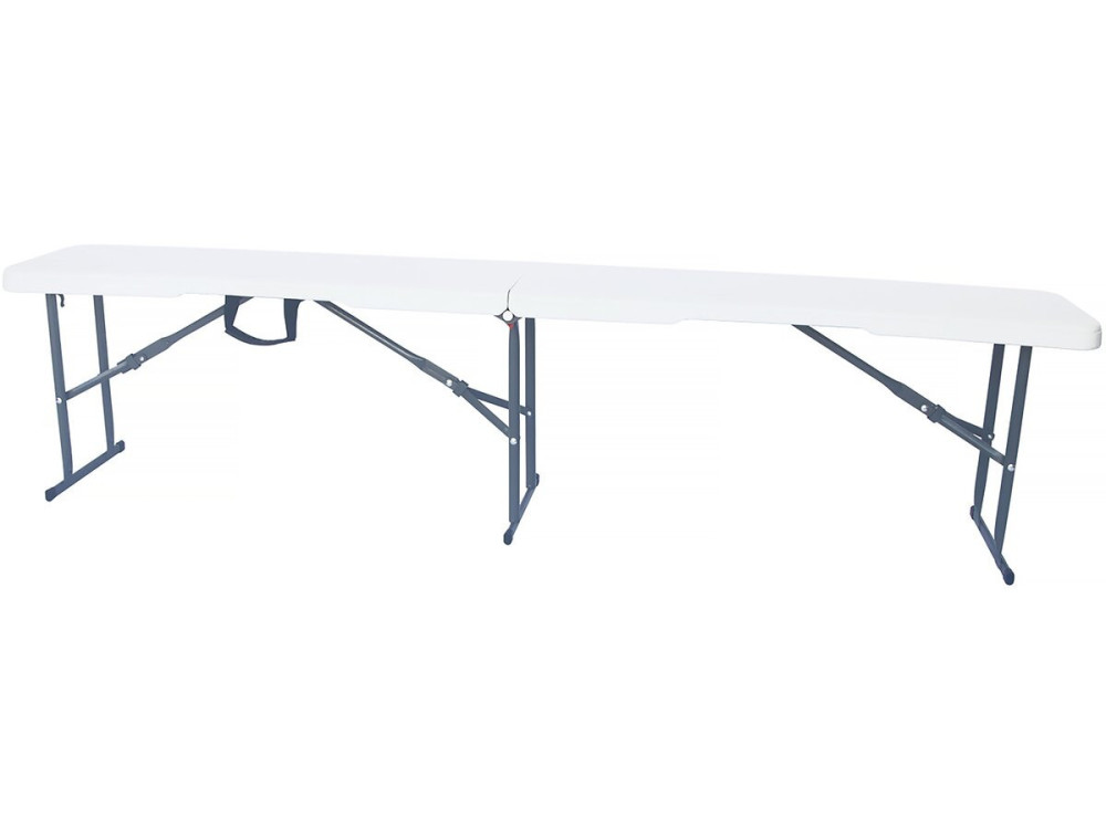 Conjunto de mesa de jardín plegable + 2 bancos "Foldy" - Blanco