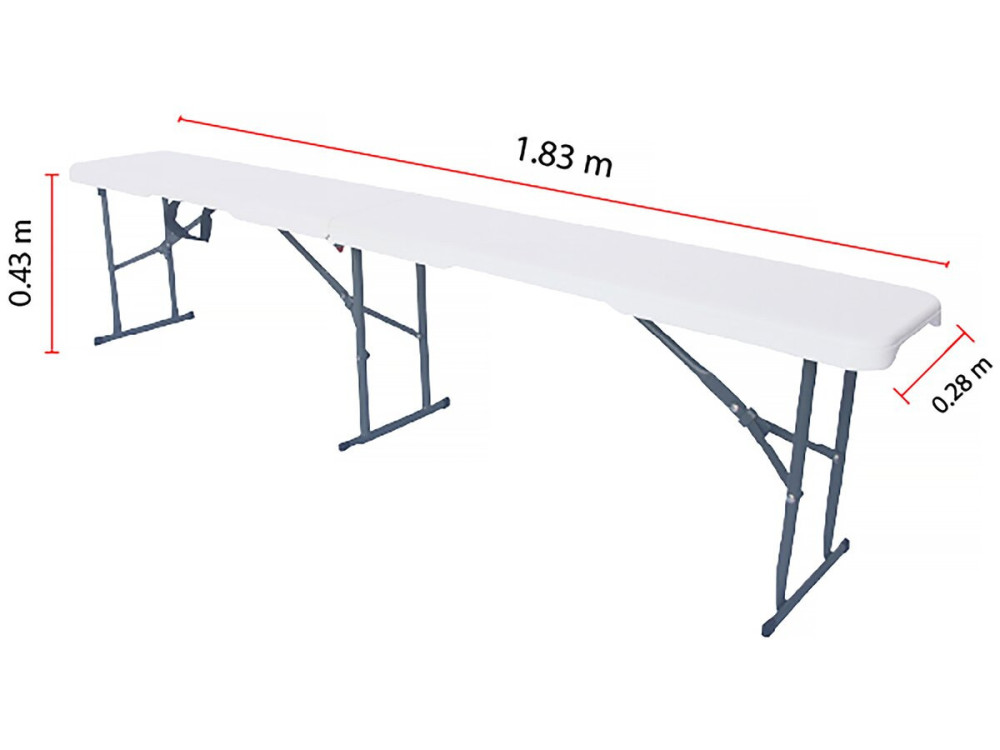 Conjunto de mesa de jardín plegable + 2 bancos "Foldy" - Blanco