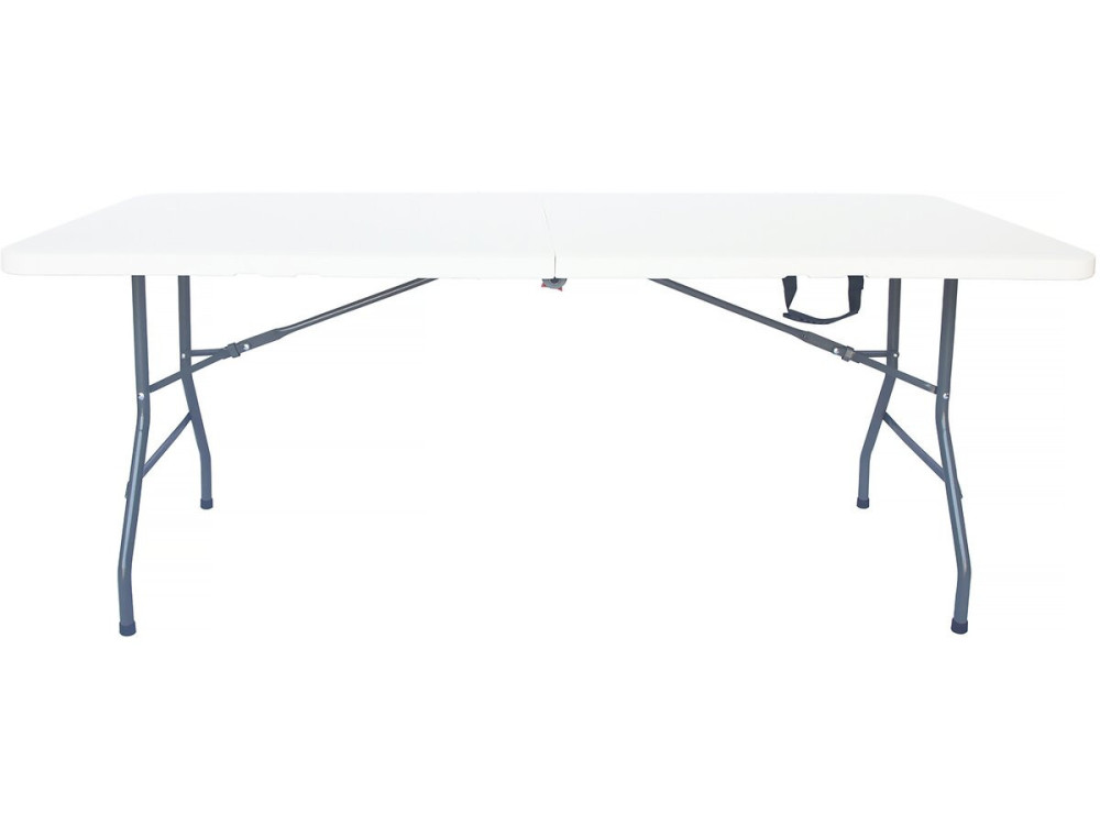 Conjunto de mesa de jardín plegable + 2 bancos "Foldy" - Blanco