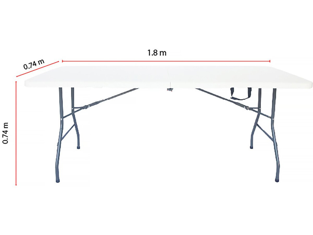 Conjunto de mesa de jardín plegable + 2 bancos "Foldy" - Blanco