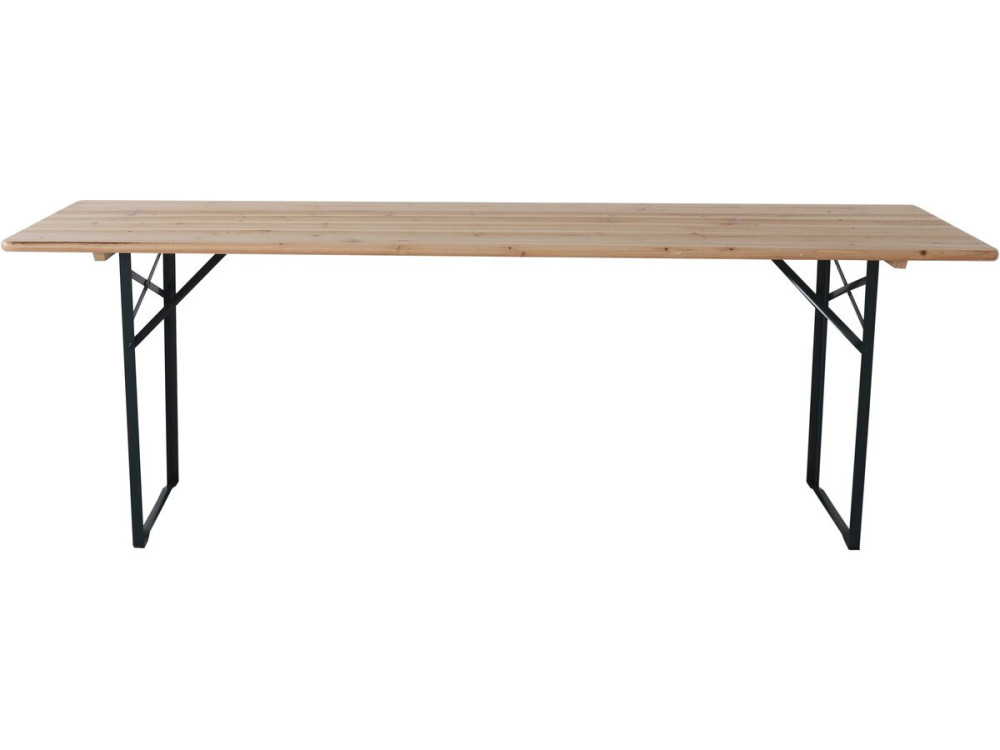 Mesa de jardín plegable tipo brasserie con 2 bancos "Lisboa" - 218 x 59,5 x 75 cm - Marrón