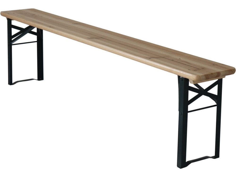 Mesa de jardín plegable tipo brasserie con 2 bancos "Lisboa" - 176 x 46 x 75 cm - Marrón