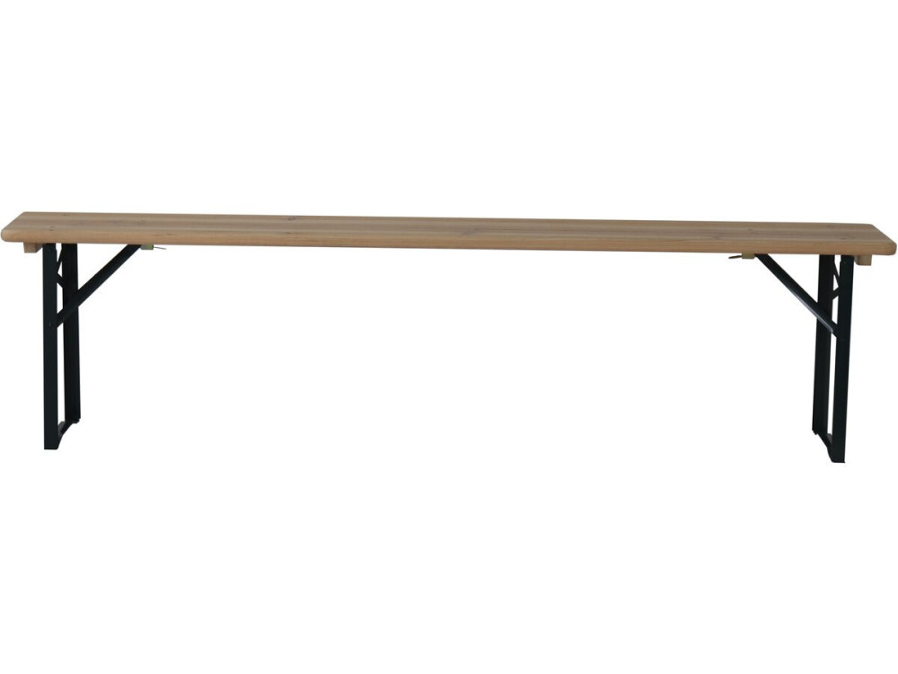 Mesa de jardín plegable tipo brasserie con 2 bancos "Lisboa" - 176 x 46 x 75 cm - Marrón