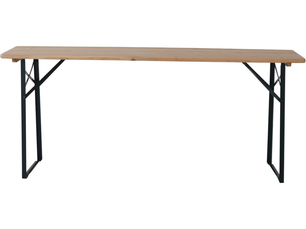 Mesa de jardín plegable tipo brasserie con 2 bancos "Lisboa" - 176 x 46 x 75 cm - Marrón