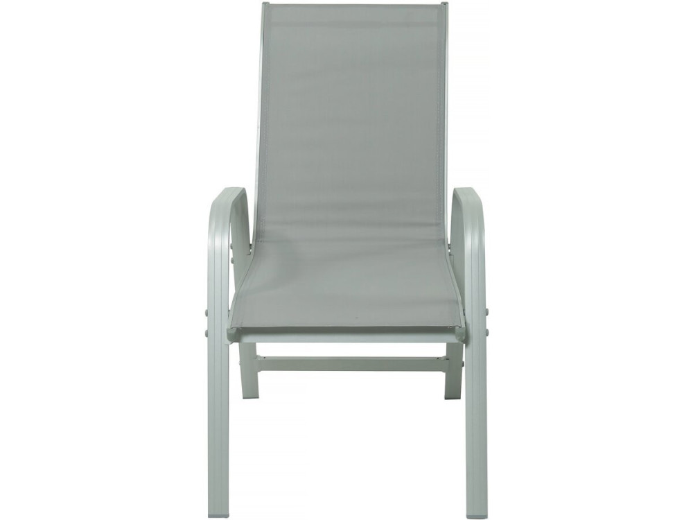 Mesa y sillas de jardín "Lagos" de aluminio extensible - 140/280 x 90 x 76 cm - Asientos 8 - Gris claro